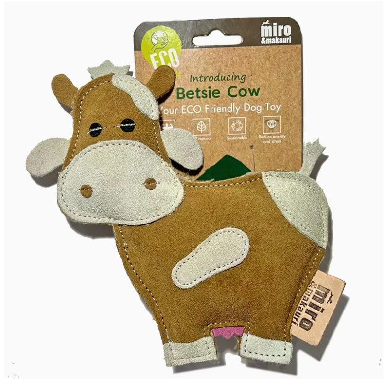 Betsie Cow - Eco Leather Dog Toy - Chewbox Natural Dog Chew - Grain & Gluten Free