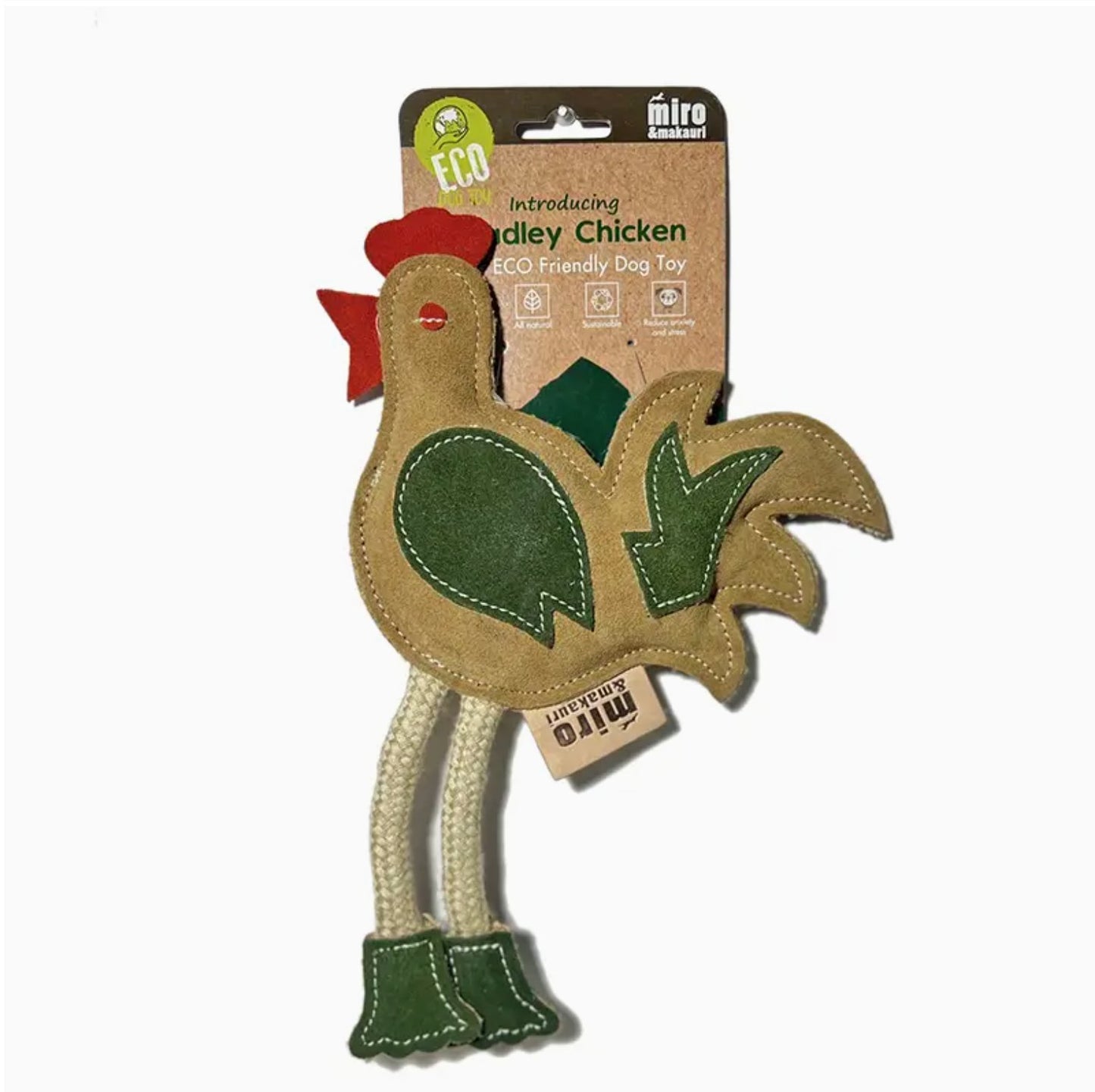 Chadley Chicken - Eco Leather Dog Toy - Chewbox Natural Dog Chew - Grain & Gluten Free