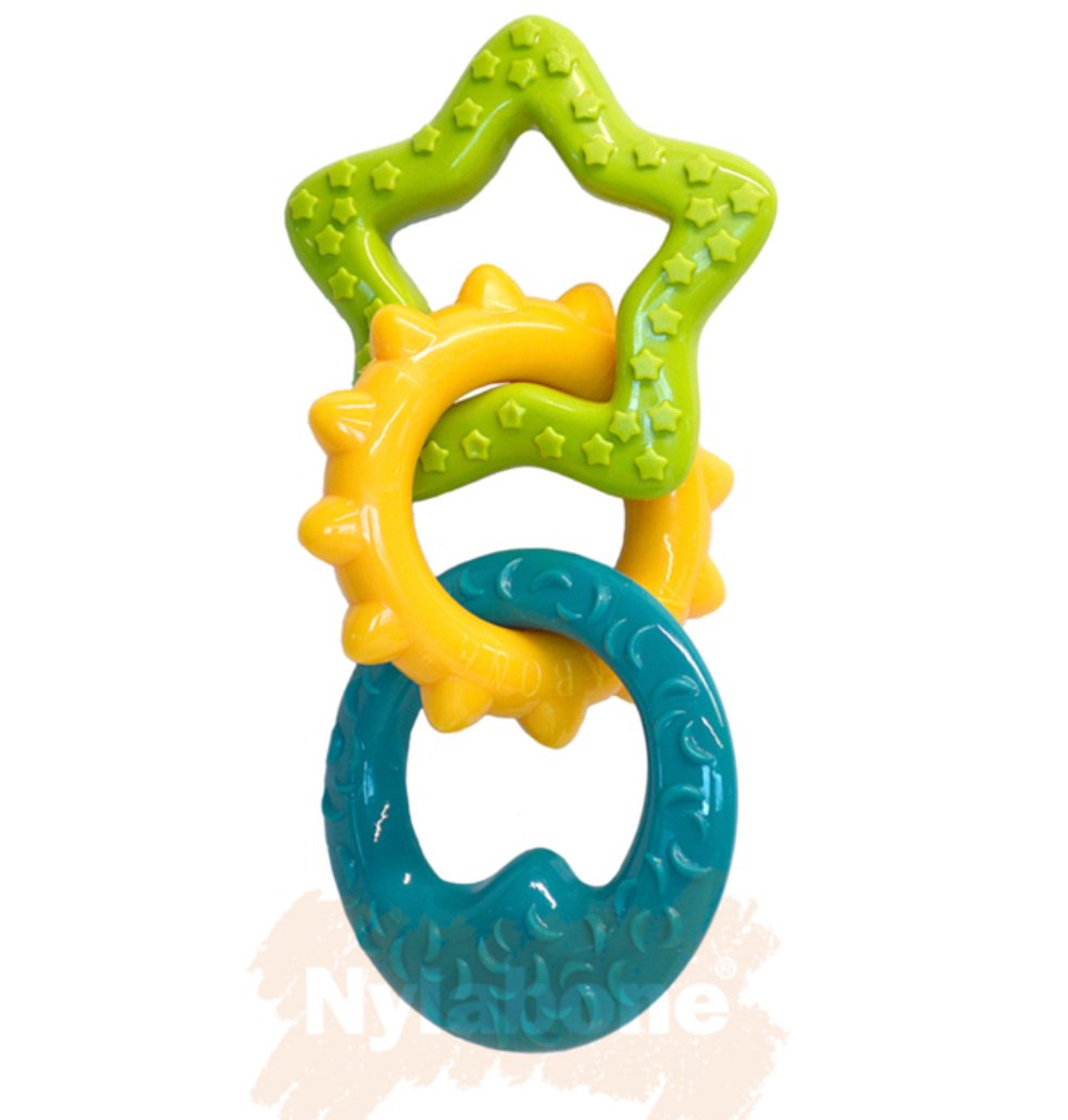 Nylabone Puppy Teething Rings Chew Small - Chewbox Natural Dog Chew - Grain & Gluten Free