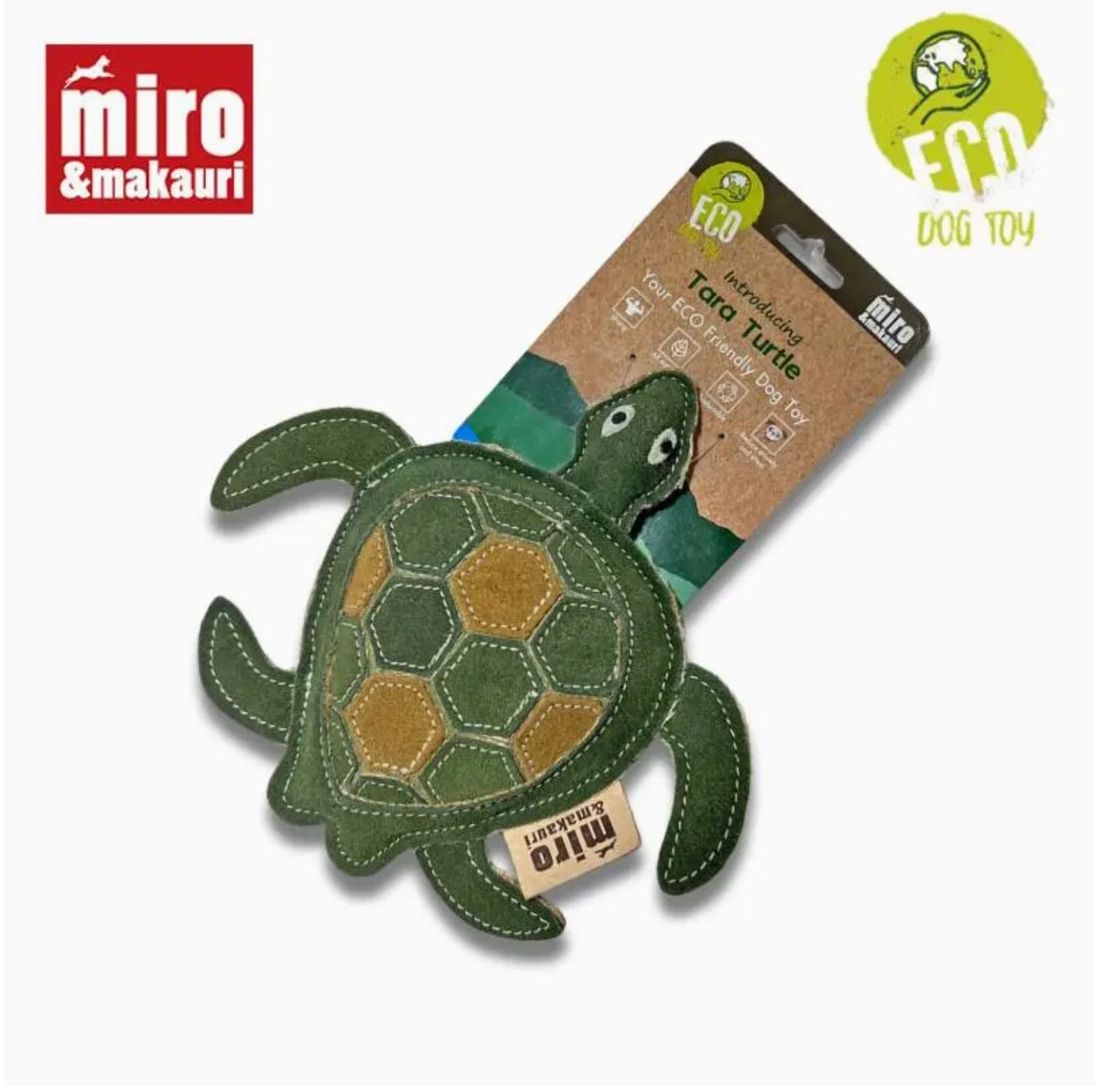 Tara Turtle - Eco Leather Dog Toy - Chewbox Natural Dog Chew - Grain & Gluten Free